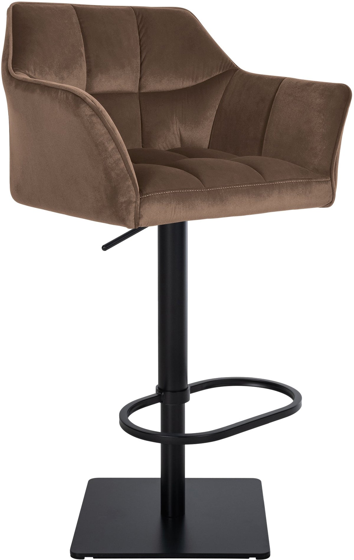 Barkruk Damaso fluweel bruin,zwart braun