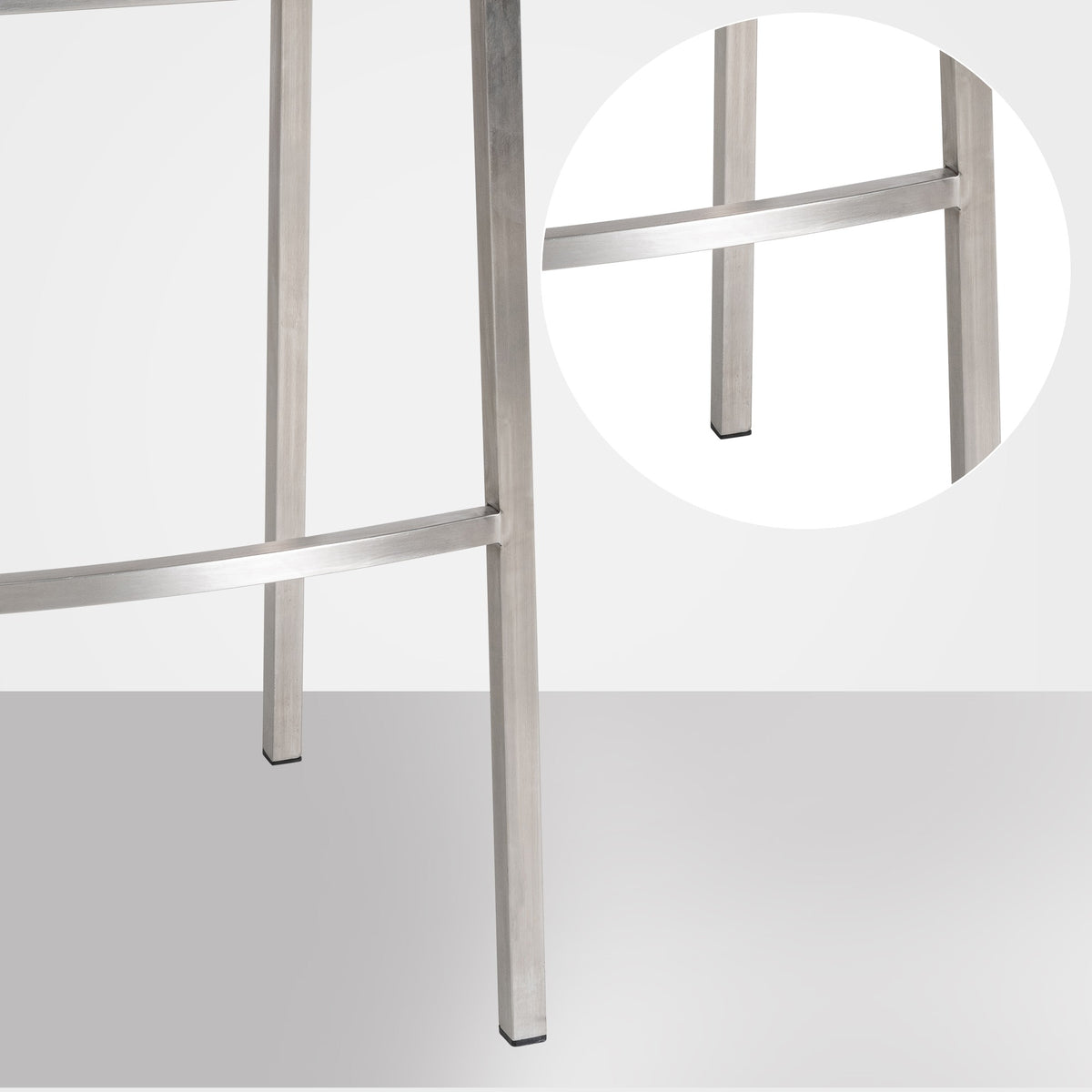 Barhocker Damaso E Samt mit 4-Fuß Gestell grau