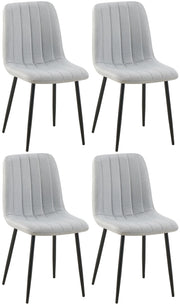 Set van 4 Dijon Eetkamerstoelen grijs,Stof grau