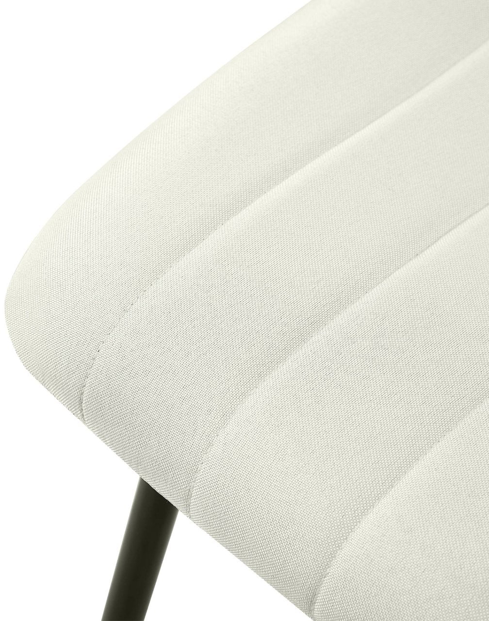 Set van 4 Dijon Eetkamerstoelen creme,Stof creme