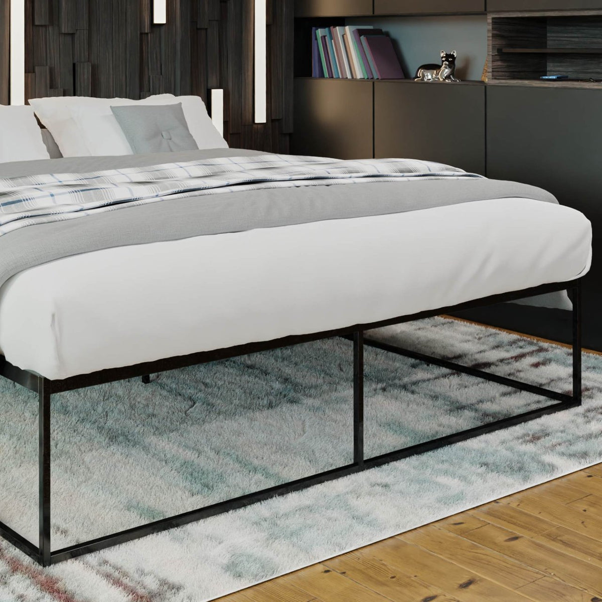 Metalen bed Scala zwart,200x200x46 cm schwarz