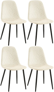 Set van 4 eetkamerstoelen Giverny creme,Fluweel creme