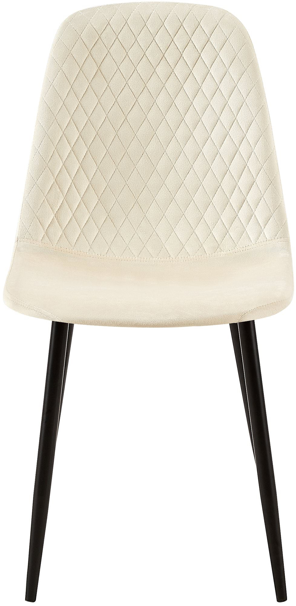 Set van 4 eetkamerstoelen Giverny creme,Fluweel creme