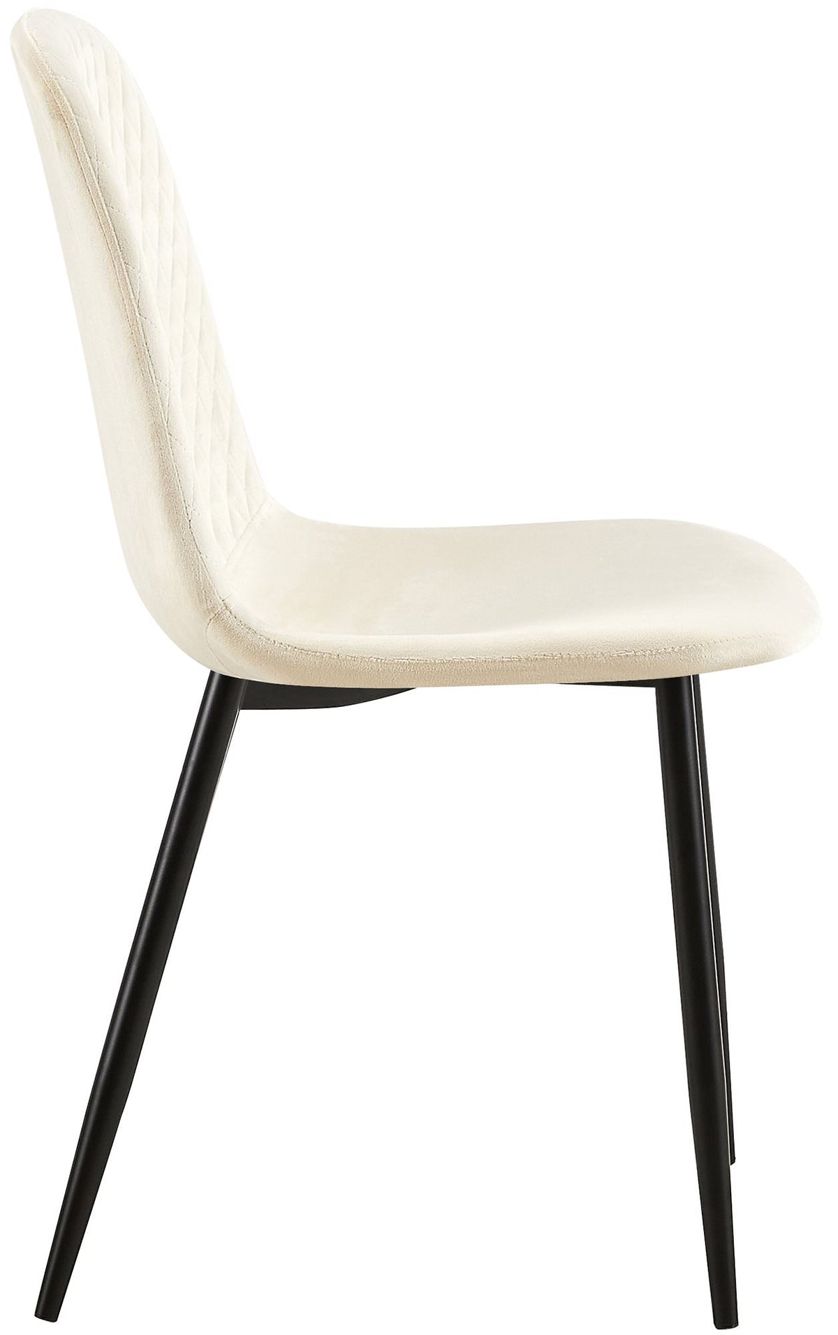Set van 4 eetkamerstoelen Giverny creme,Fluweel creme