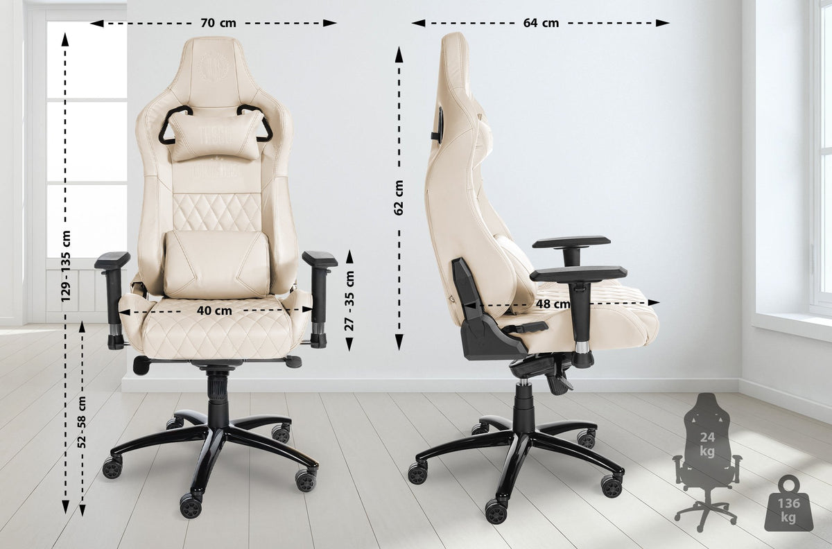 Bürostuhl Keren Echtleder creme