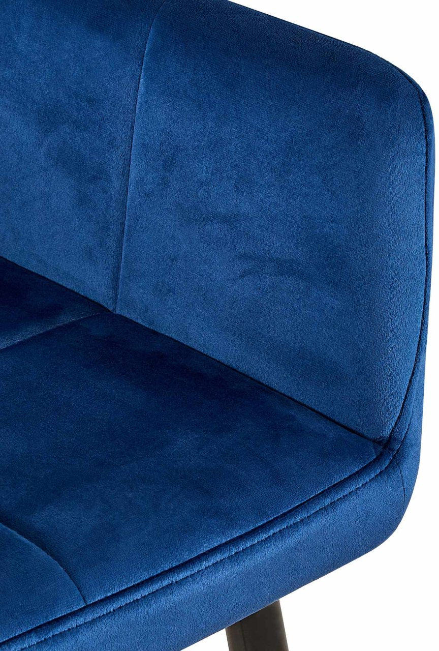 Set van 2 eetkamerstoelen Emia Velvet blauw blau