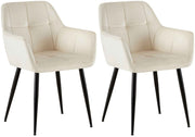 Set van 2 eetkamerstoelen Emia Velvet creme creme