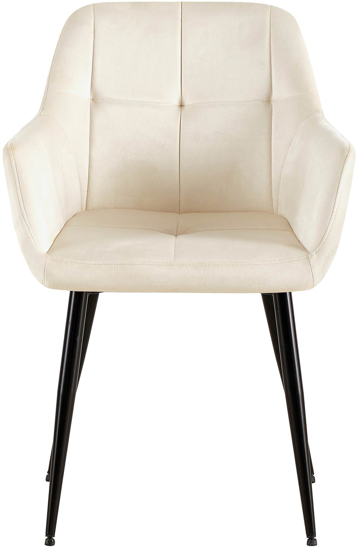 Set van 2 eetkamerstoelen Emia Velvet creme creme