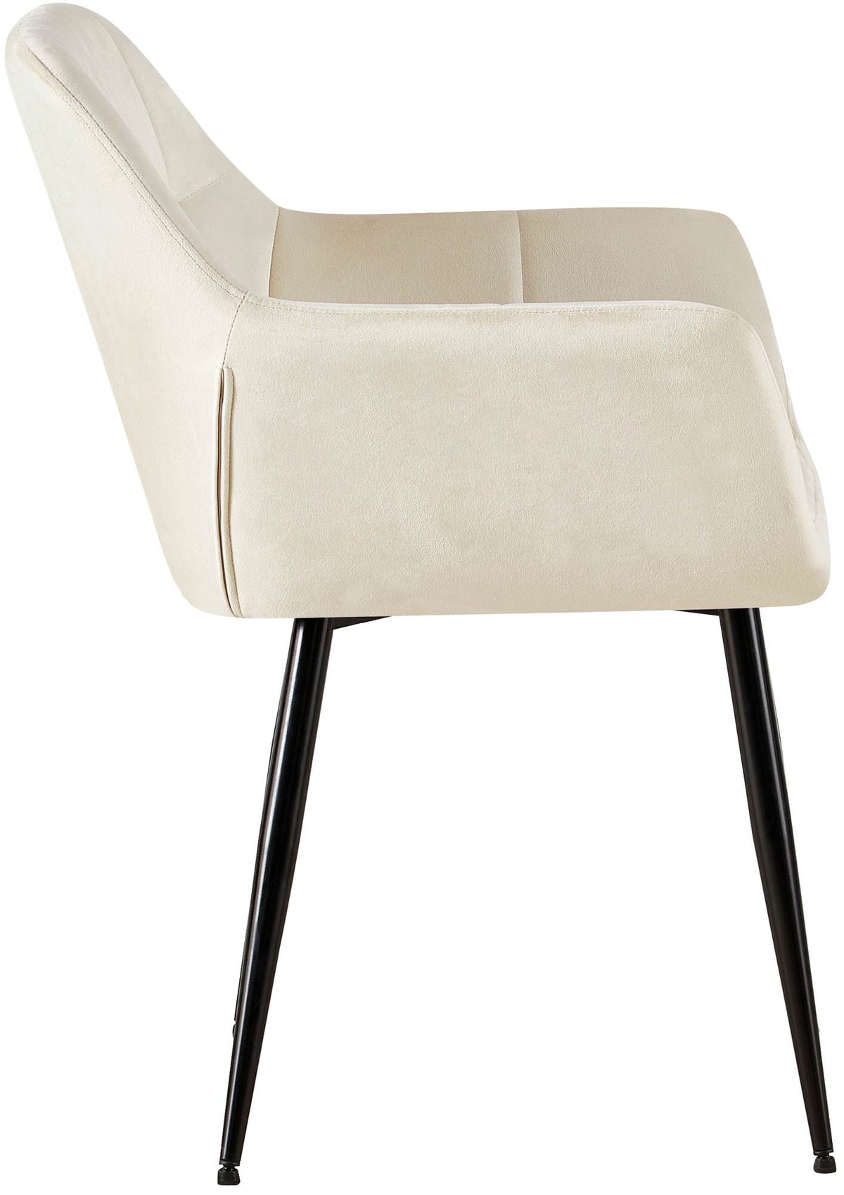 Set van 2 eetkamerstoelen Emia Velvet creme creme