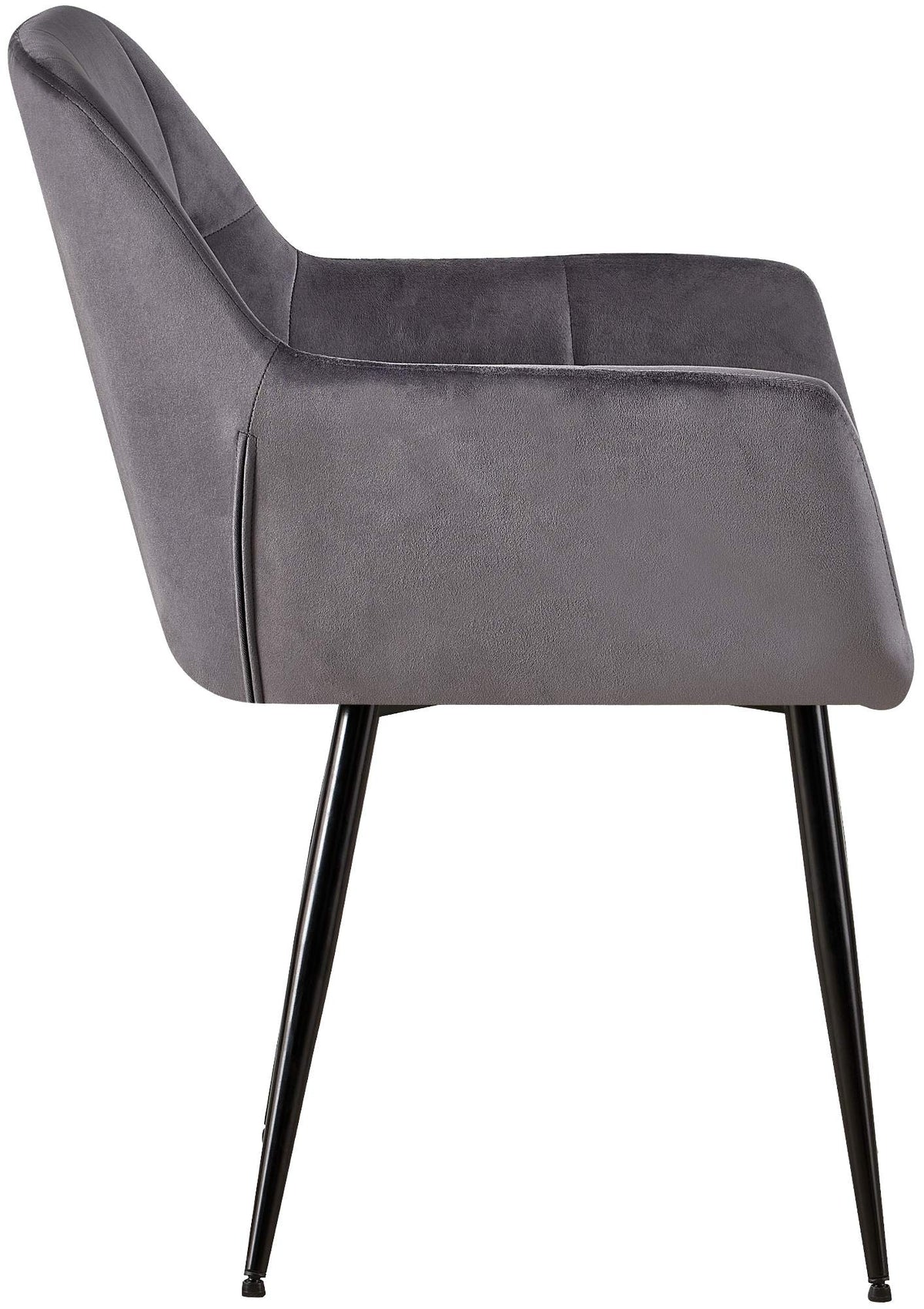 Set van 2 eetkamerstoelen Emia Velvet grijs grau