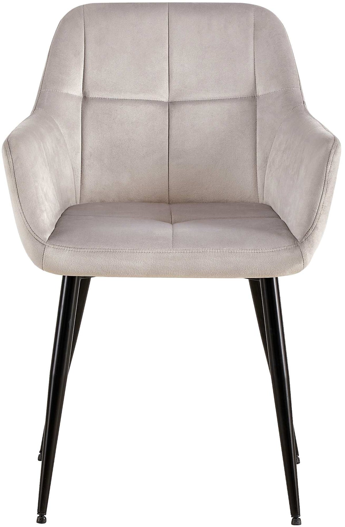 Set van 2 eetkamerstoelen Emia Velvet licht grijs hellgrau