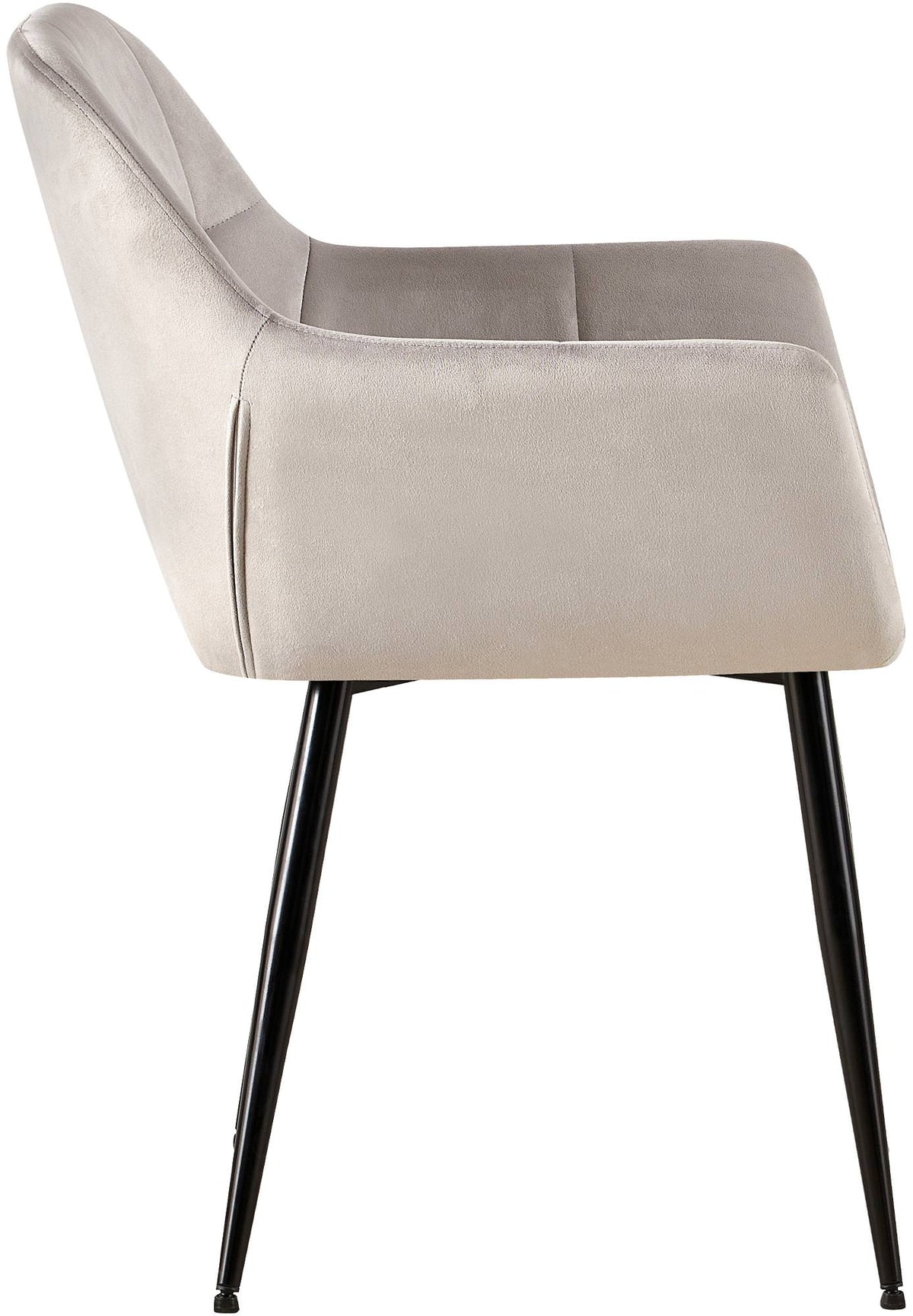 Set van 2 eetkamerstoelen Emia Velvet licht grijs hellgrau
