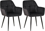 Set van 2 eetkamerstoelen Emia Velvet zwart schwarz