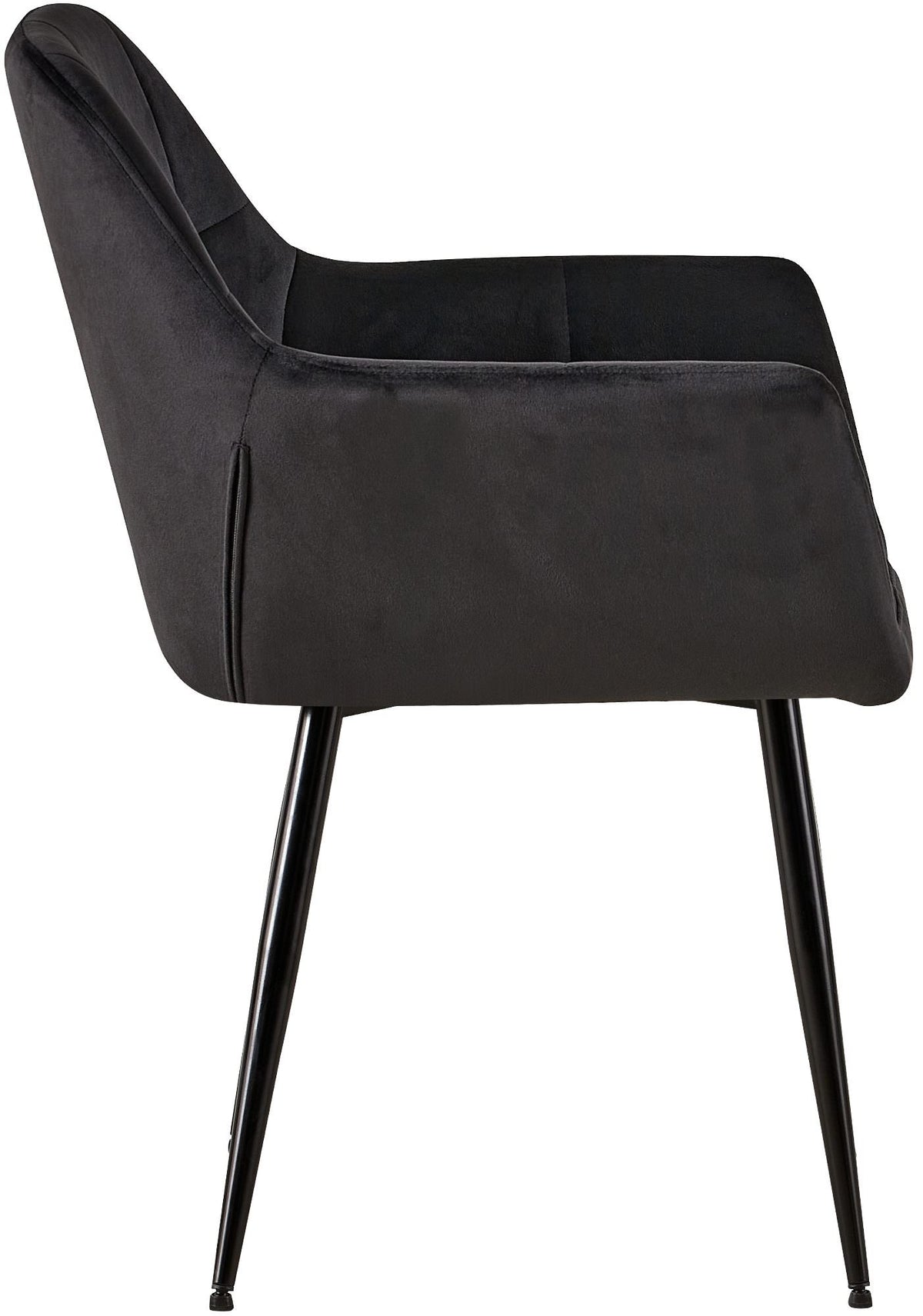 Set van 2 eetkamerstoelen Emia Velvet zwart schwarz