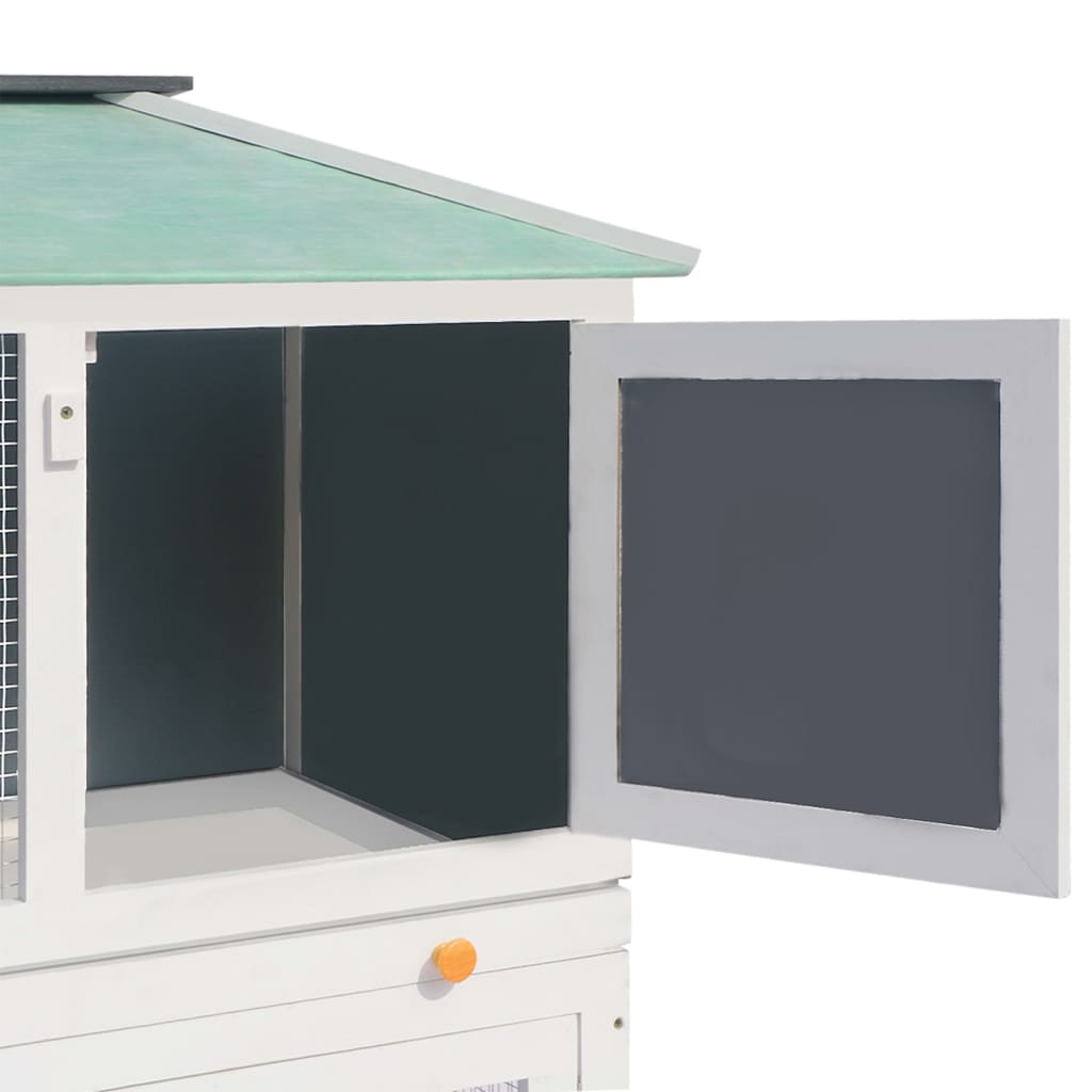 vidaXL Konijnenhok twee verdiepingen hout rood - Aashly