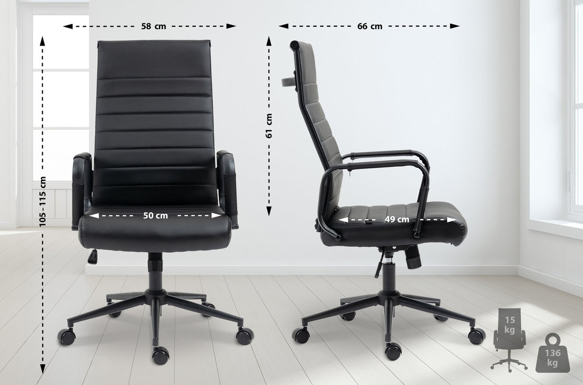 Bürostuhl Kolumbus schwarz/schwarz