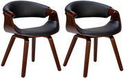 Set van 2 eetkamerstoelen Foley walnoot/zwart,Kunstleer walnuss/schwarz