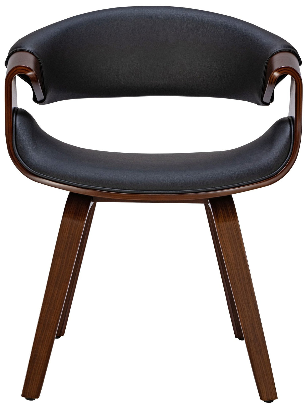 Set van 2 eetkamerstoelen Foley walnoot/zwart,Kunstleer walnuss/schwarz