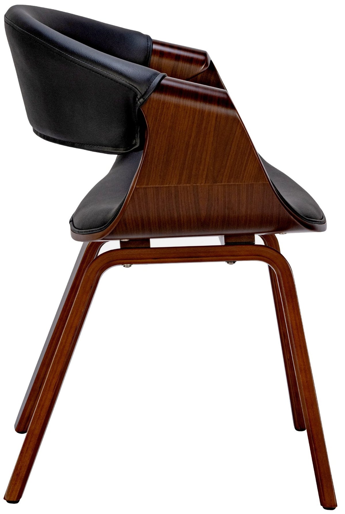 Set van 2 eetkamerstoelen Foley walnoot/zwart,Kunstleer walnuss/schwarz