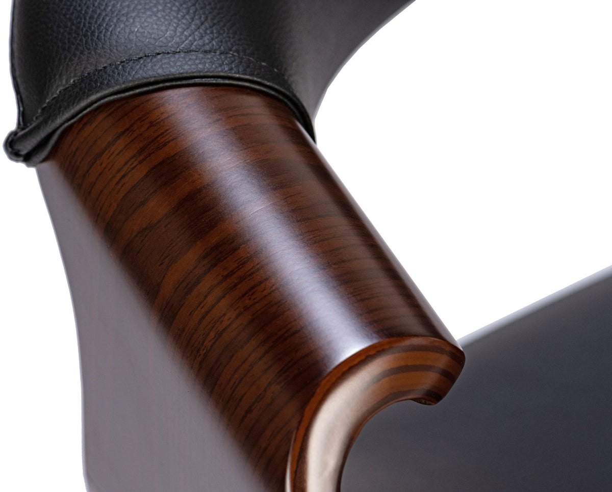 Set van 2 eetkamerstoelen Foley walnoot/zwart,Kunstleer walnuss/schwarz