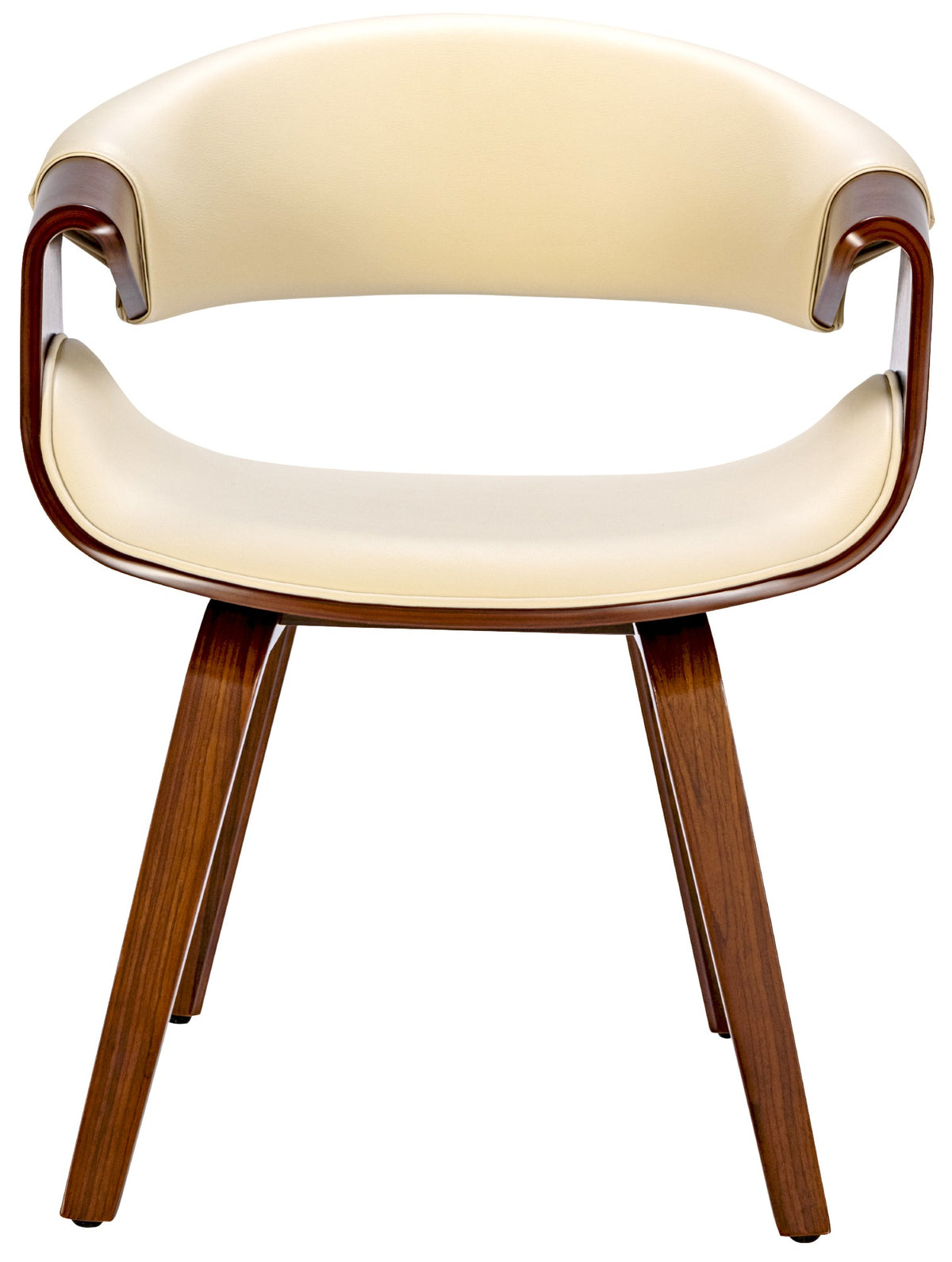 Set van 2 eetkamerstoelen Foley walnoot/creme,Kunstleer walnuss/creme