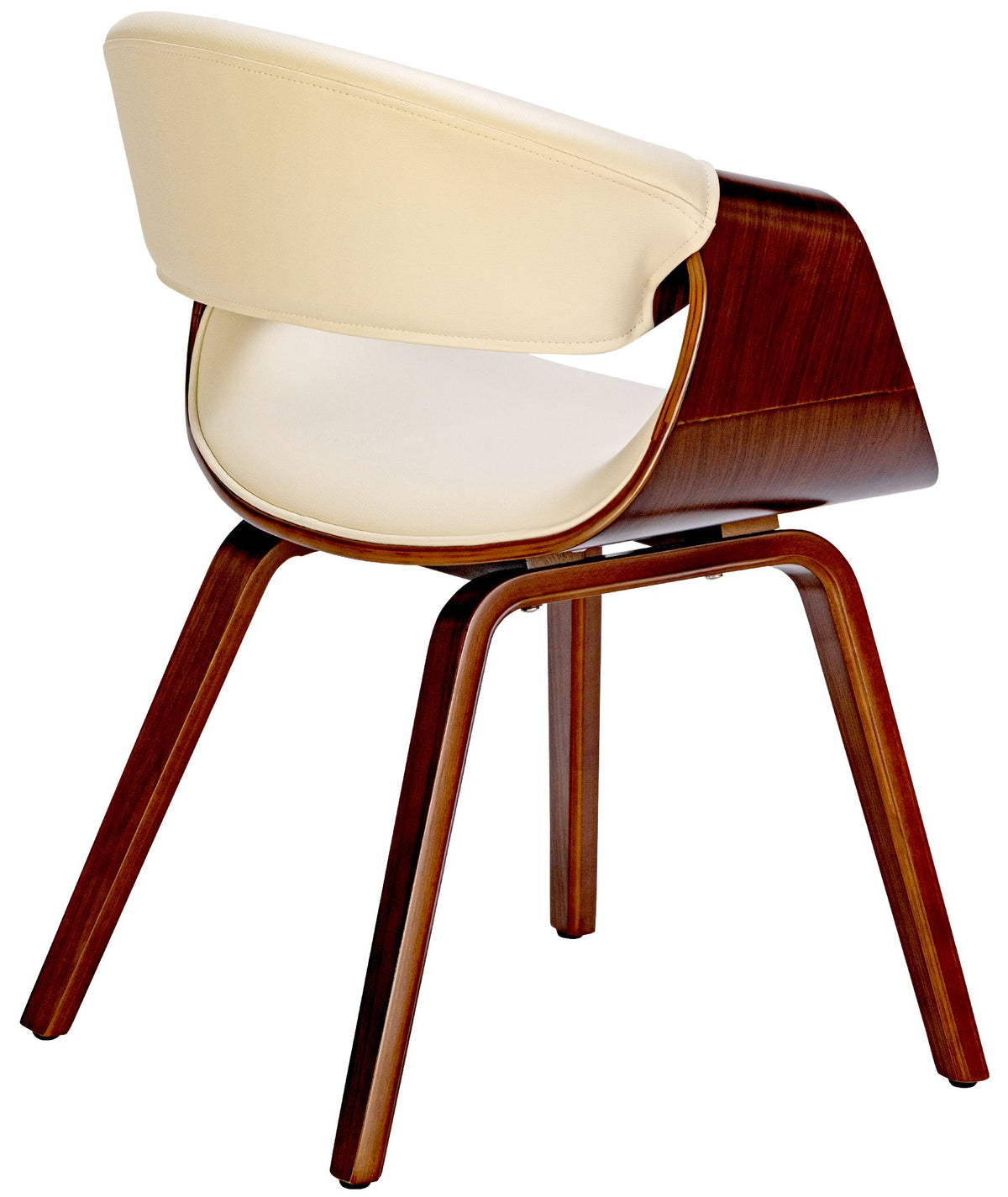 Set van 2 eetkamerstoelen Foley walnoot/creme,Kunstleer walnuss/creme