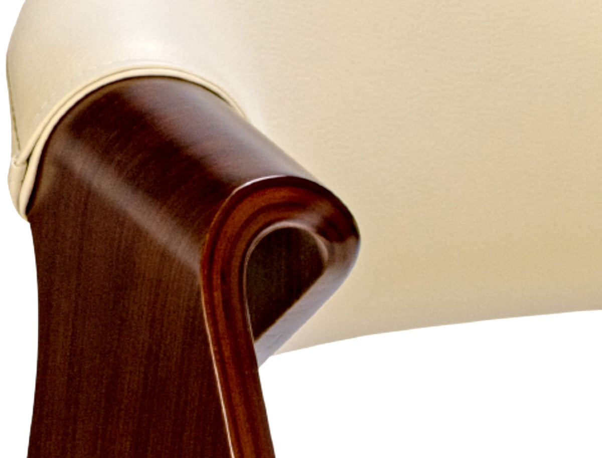 Set van 2 eetkamerstoelen Foley walnoot/creme,Kunstleer walnuss/creme