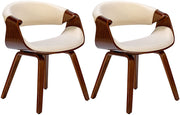 Set van 2 eetkamerstoelen Foley walnoot/creme,Stof walnuss/creme