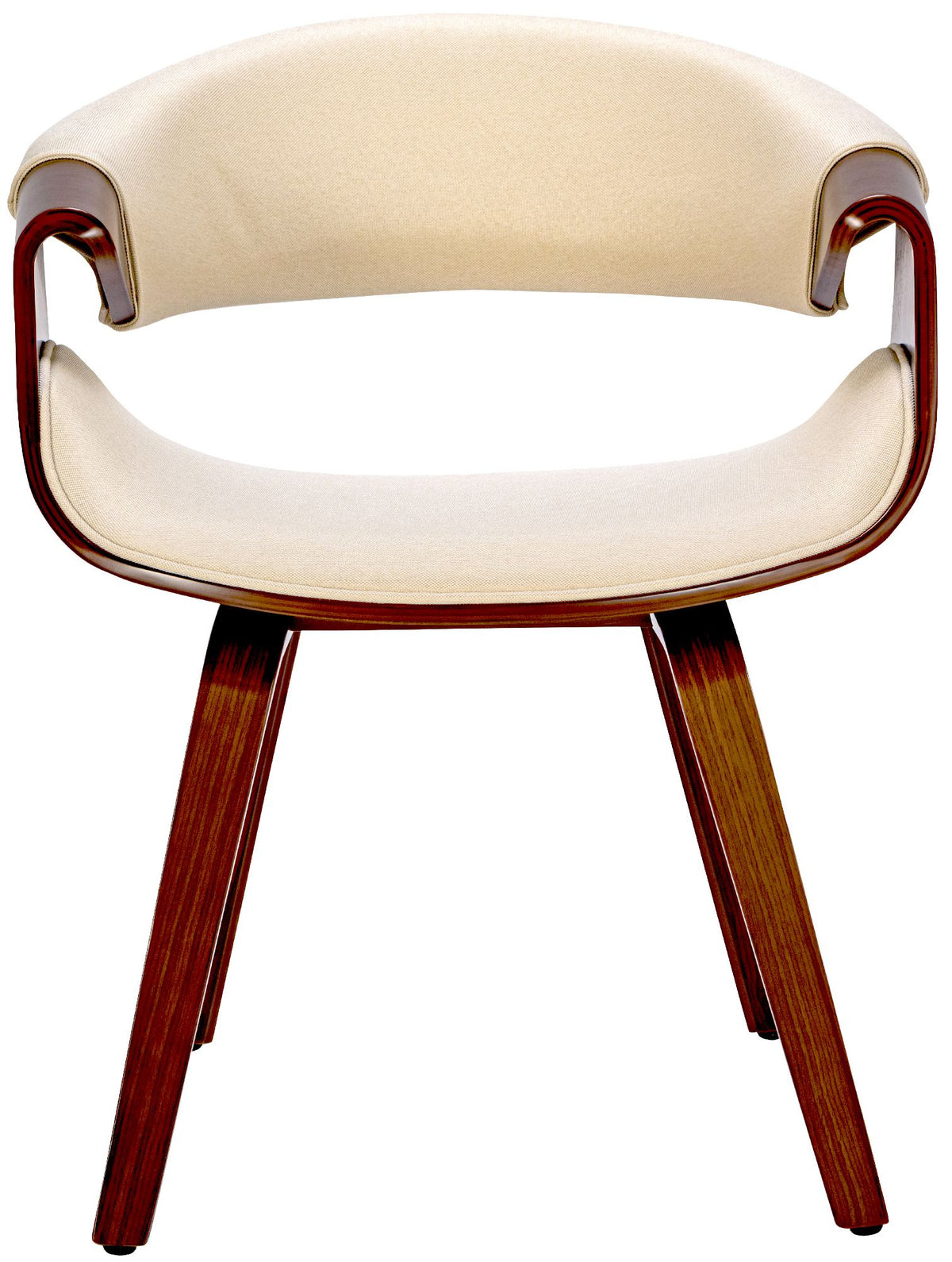 Set van 2 eetkamerstoelen Foley walnoot/creme,Stof walnuss/creme