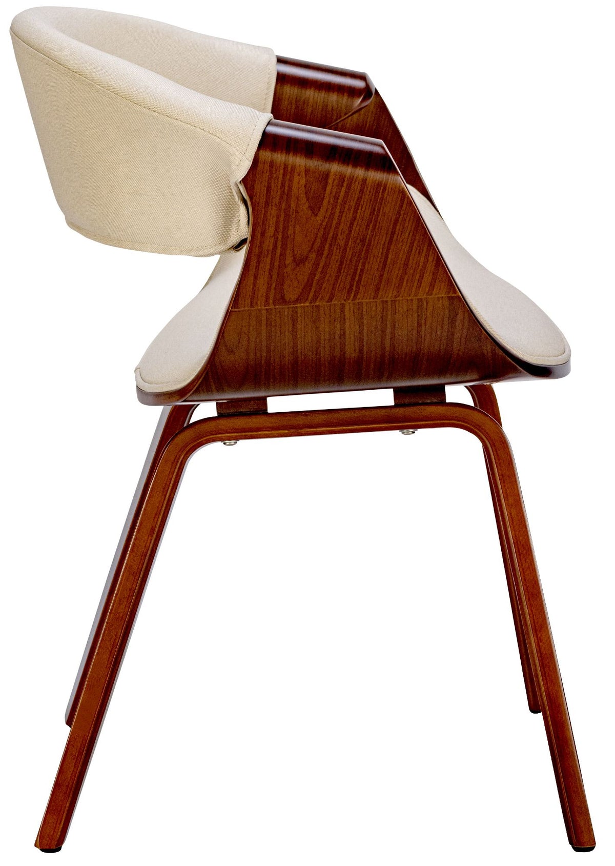 Set van 2 eetkamerstoelen Foley walnoot/creme,Stof walnuss/creme