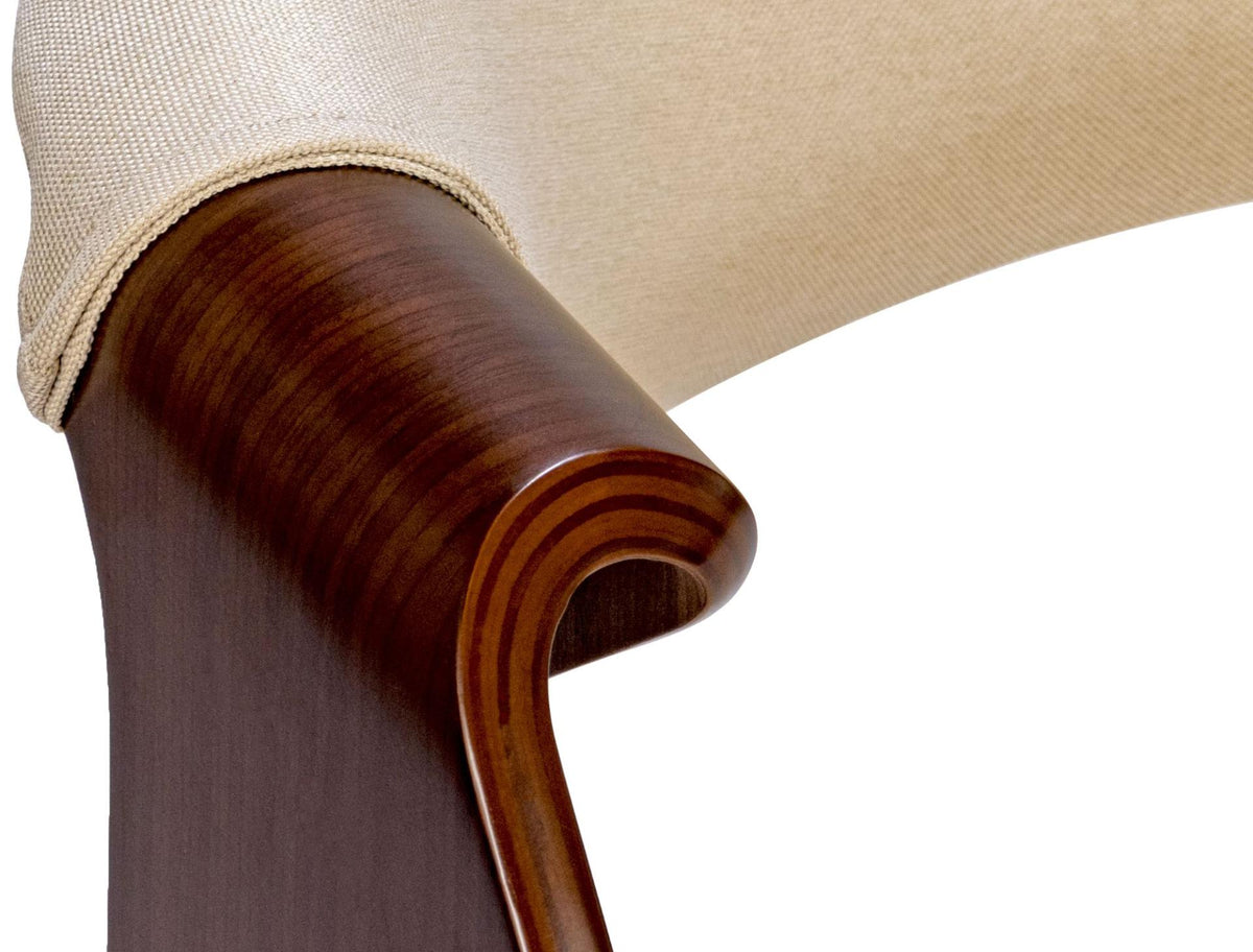 Set van 2 eetkamerstoelen Foley walnoot/creme,Stof walnuss/creme