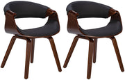 Set van 2 eetkamerstoelen Foley walnoot/zwart,Stof walnuss/schwarz