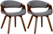 Set van 2 eetkamerstoelen Foley walnoot/grijs,Stof walnuss/grau
