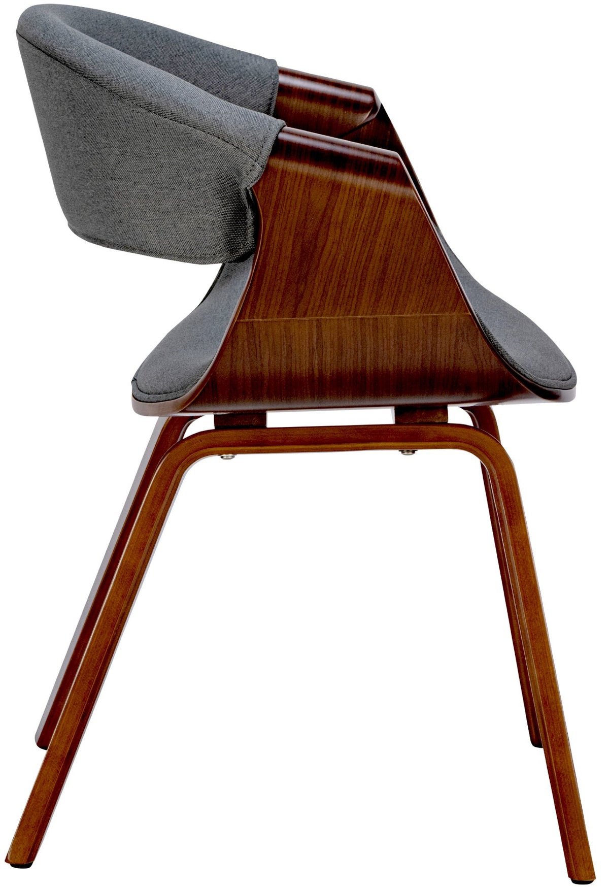 Set van 2 eetkamerstoelen Foley walnoot/grijs,Stof walnuss/grau
