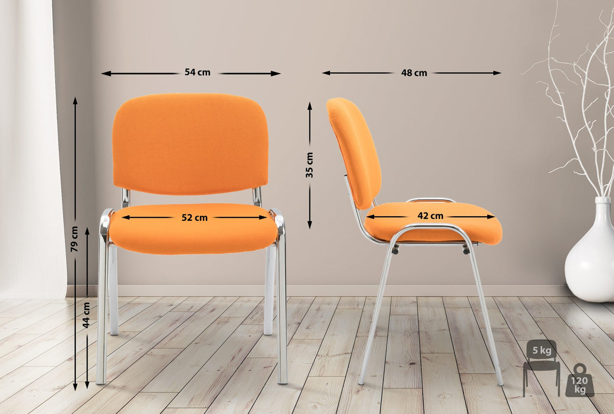 Eetkamerstoel Ken Chroomoptiek - Stof oranje orange