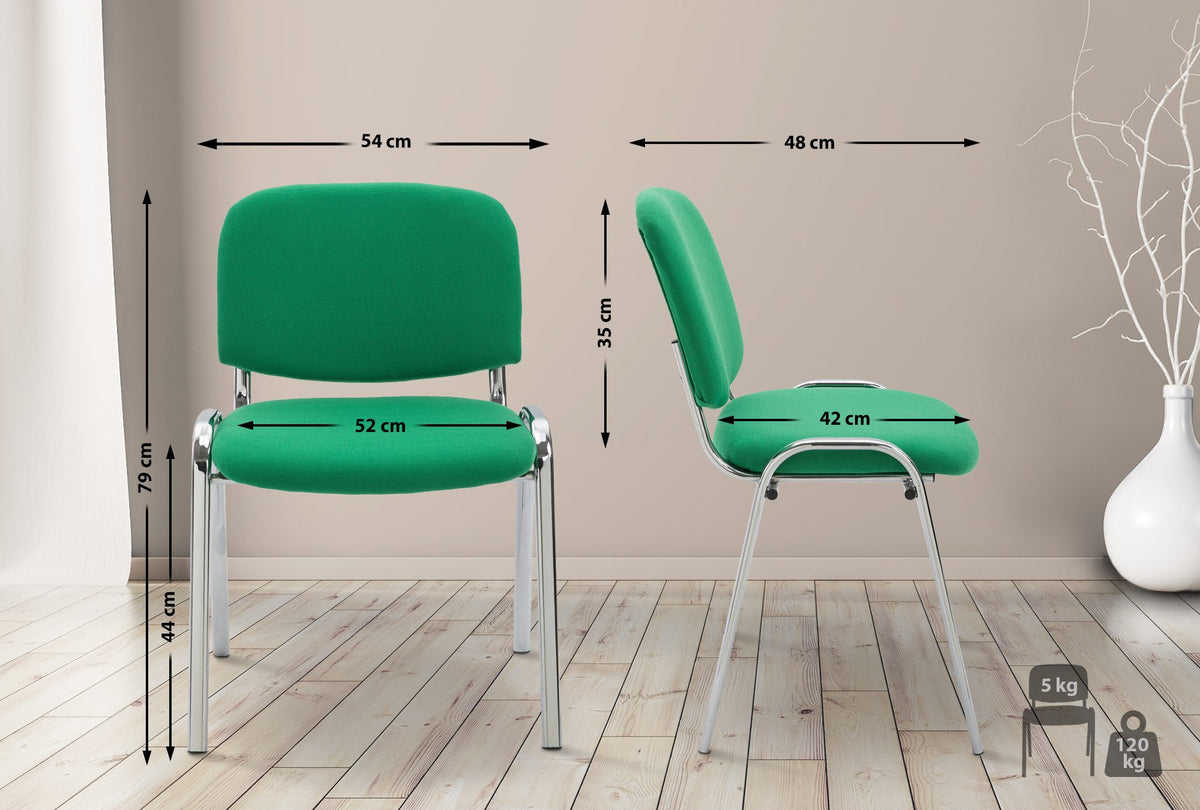 Eetkamerstoel Ken Chroomoptiek - Stof groen grün