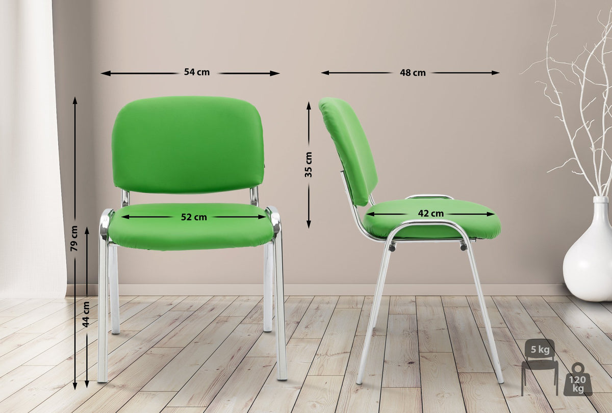 Eetkamerstoel Ken Chroomoptiek, Kunstleer groen grün