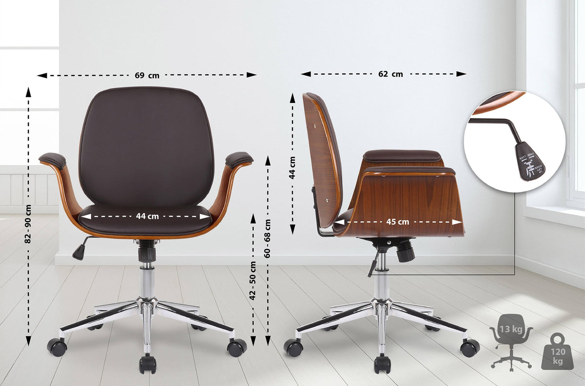 Bureaustoel Kemberg walnoot/bruin walnuss/braun