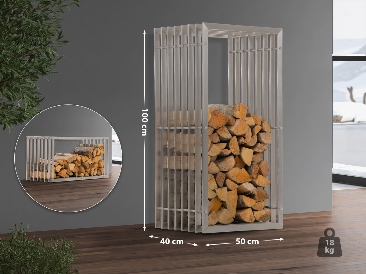 Brandhoutrek Irving RVS 40x50x100 cm edelstahl