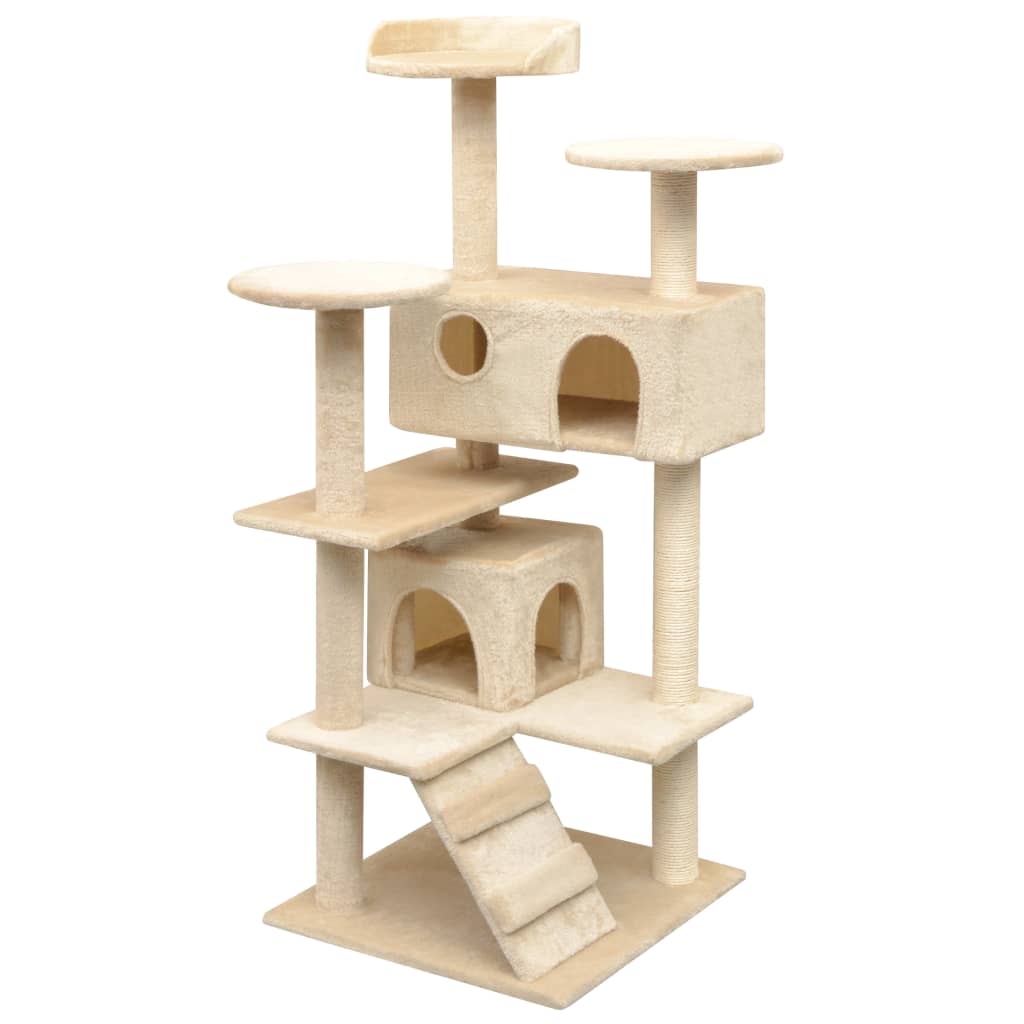 vidaXL Kattenkrabpaal met sisal krabpalen 125 cm grijs