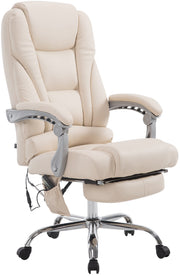 Pacific bureaustoel met massagefunctie V2 kunstleer creme creme