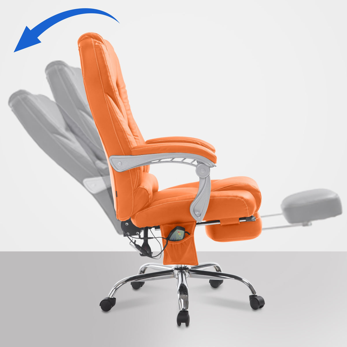 Pacific bureaustoel met massagefunctie V2 kunstleer oranje orange