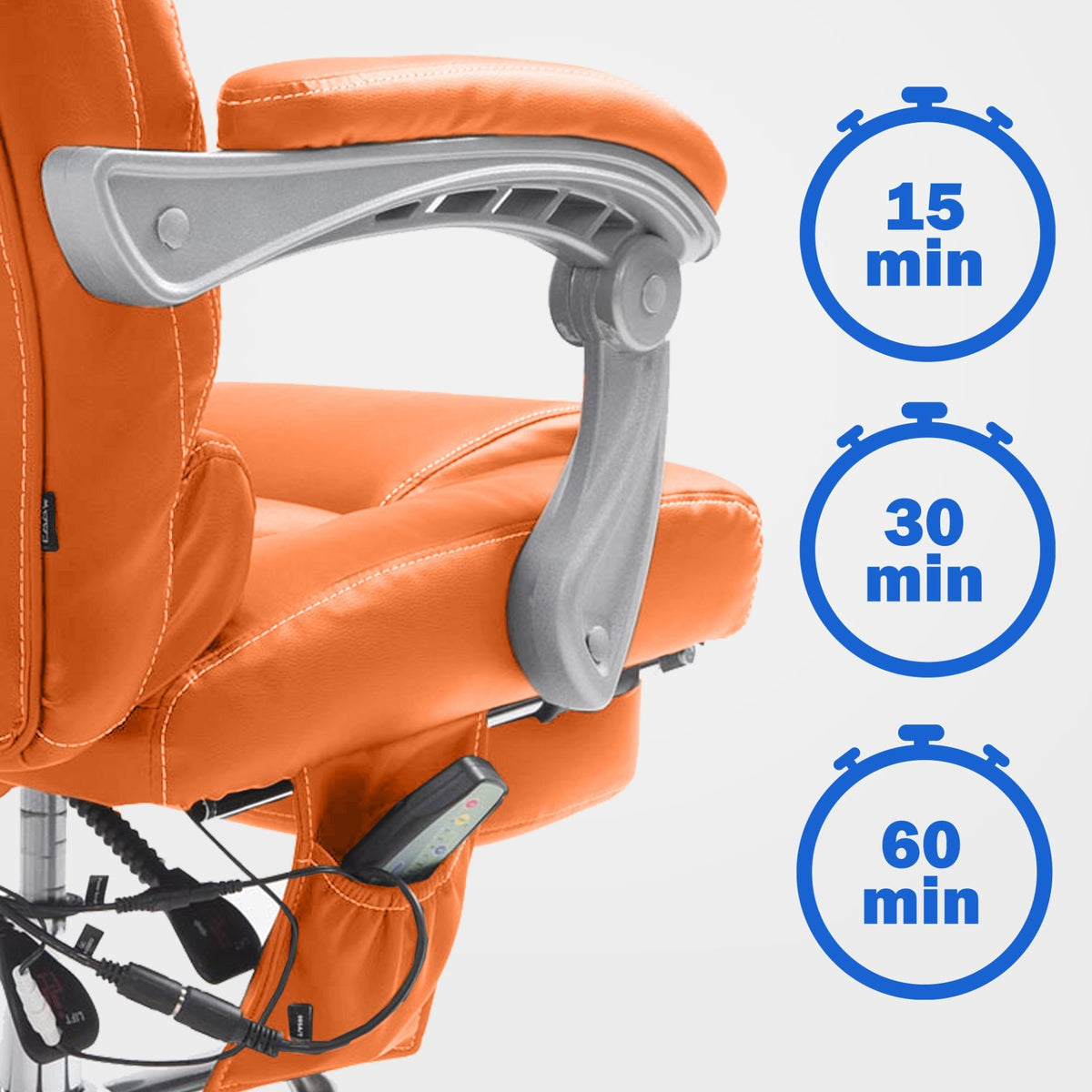 Pacific bureaustoel met massagefunctie V2 kunstleer oranje orange
