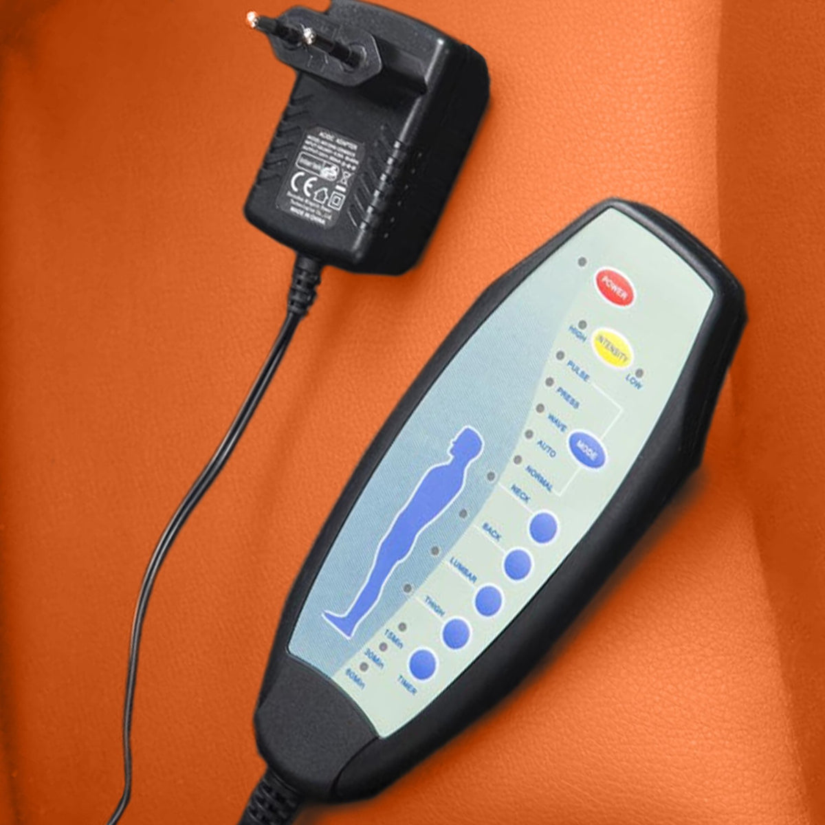 Pacific bureaustoel met massagefunctie V2 kunstleer oranje orange