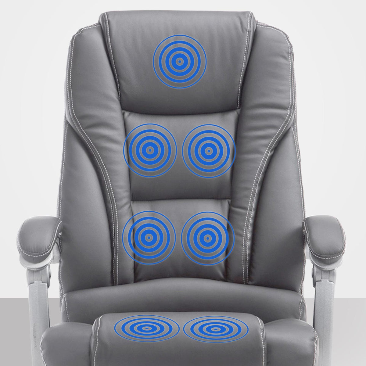 Pacific bureaustoel met massagefunctie V2 kunstleer grijs grau