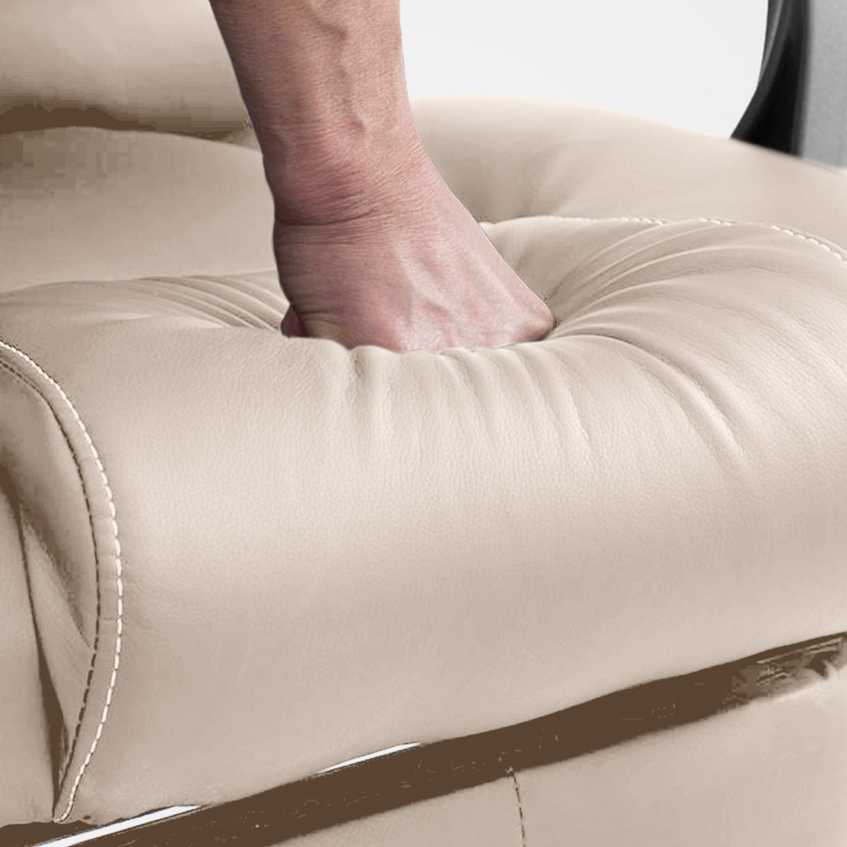 Pacific bureaustoel met massagefunctie V2 kunstleer creme creme