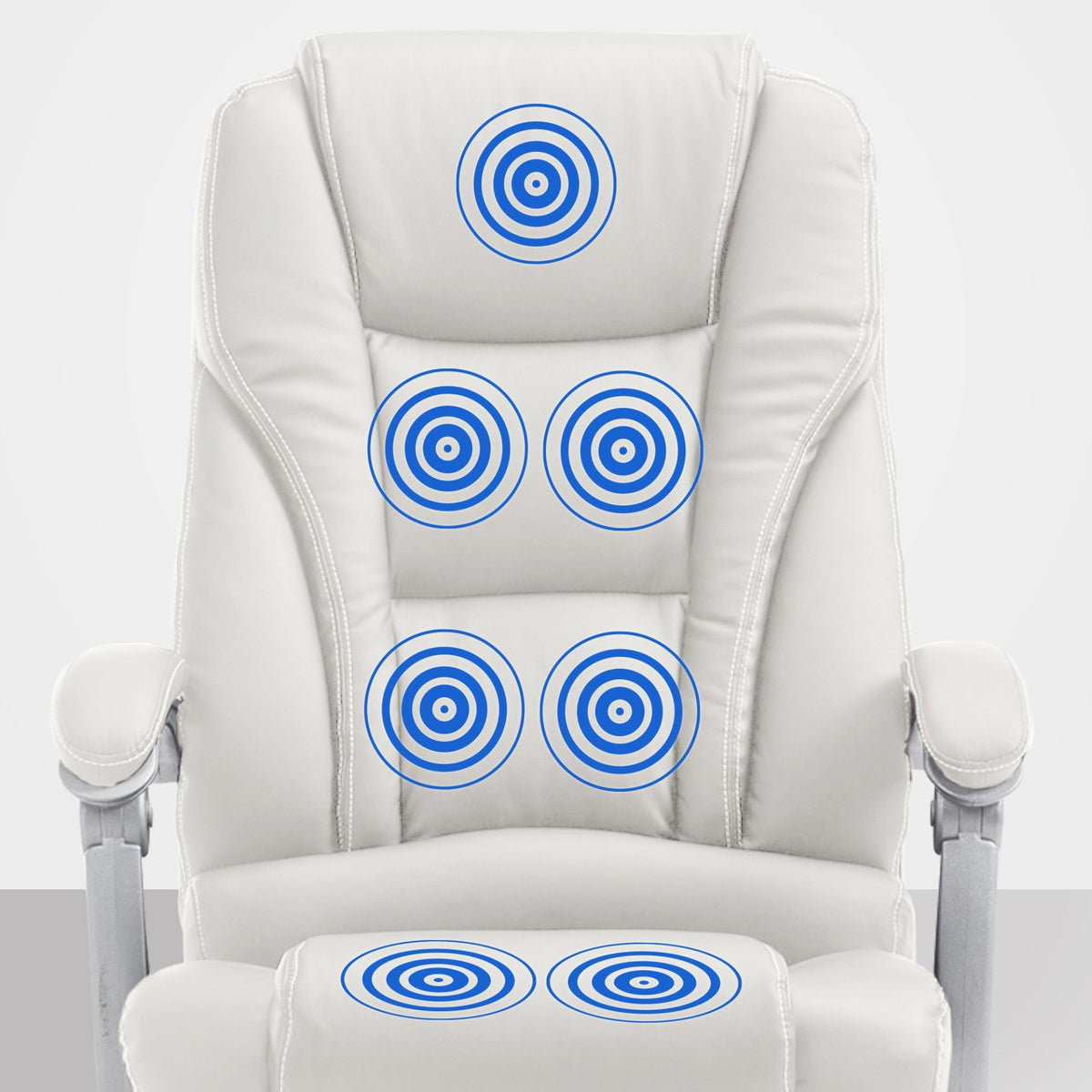 Pacific bureaustoel met massagefunctie V2 kunstleer wit weiß