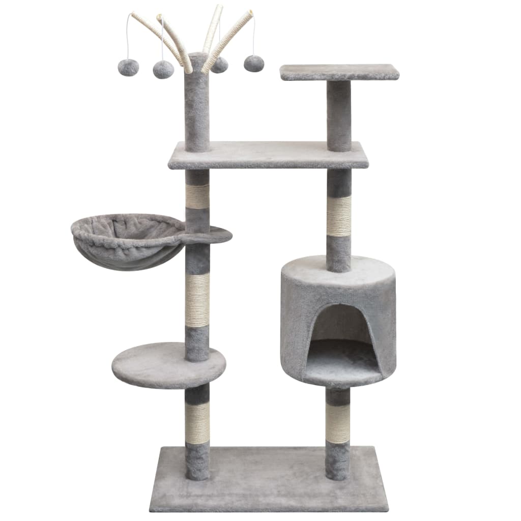 vidaXL Kattenkrabpaal met sisal krabpalen 125 cm grijs