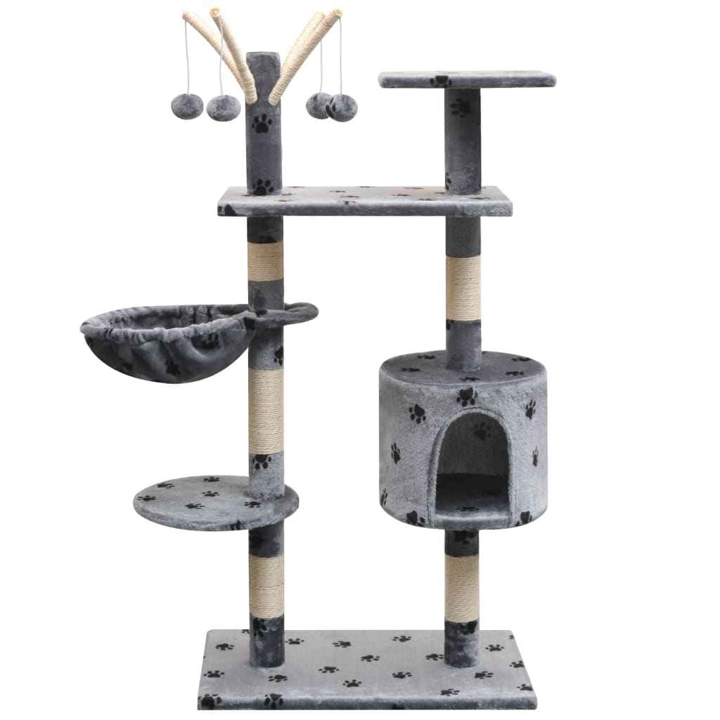 vidaXL Kattenkrabpaal met sisal krabpalen 125 cm grijs