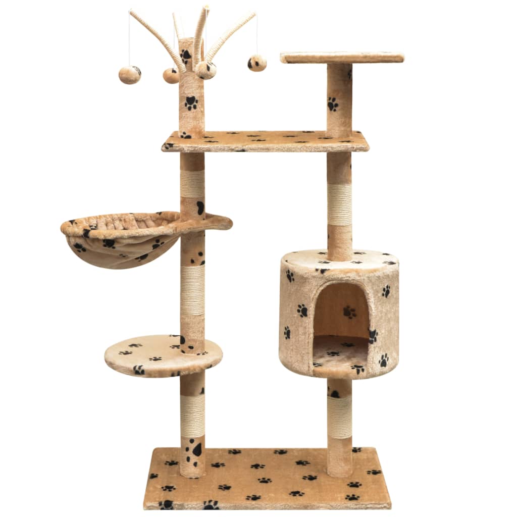 vidaXL Kattenkrabpaal met sisal krabpalen 125 cm grijs